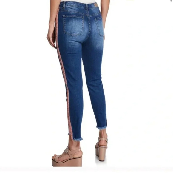 Velvet Heart NEW Trina High Rise Skinny Ankle Jean Pink Stripes Size 27 - Picture 2 of 13